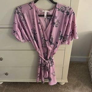 Purple wrap dress